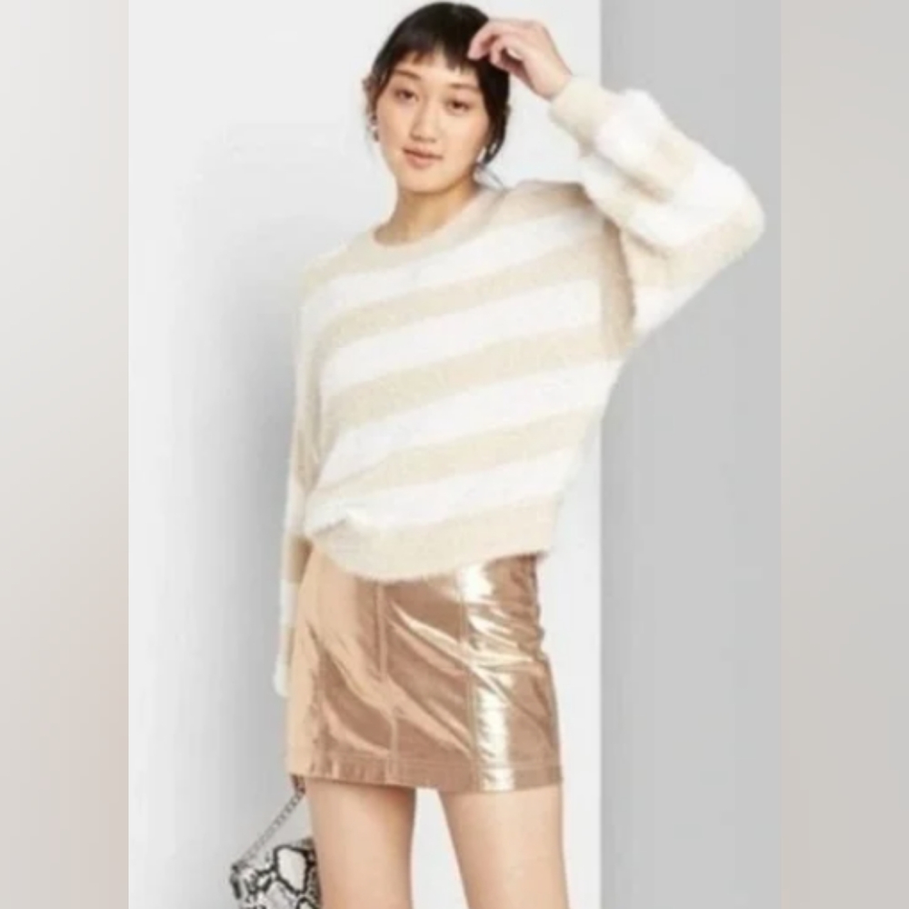 Wild Fable Fuzzy Striped Sweater size M - Picture 6 of 6